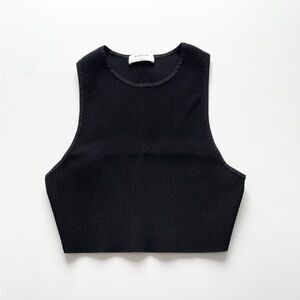 Babaton Sculpt Knit Race Cropped Tank (Black)